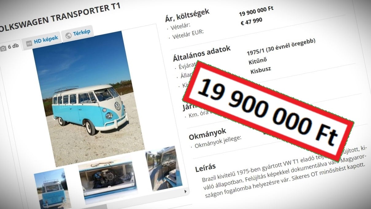 20 milliót kérnek ezért az öreg Volkswagenért!