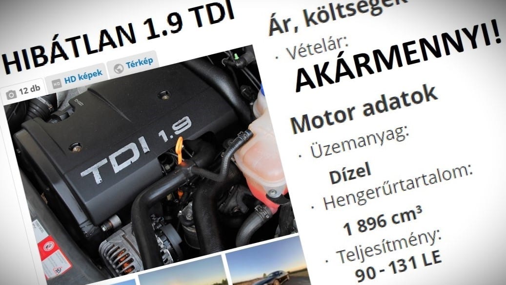 Így keressük a legjobb eladó 1.9 TDI Volkswagent Magyarországon!