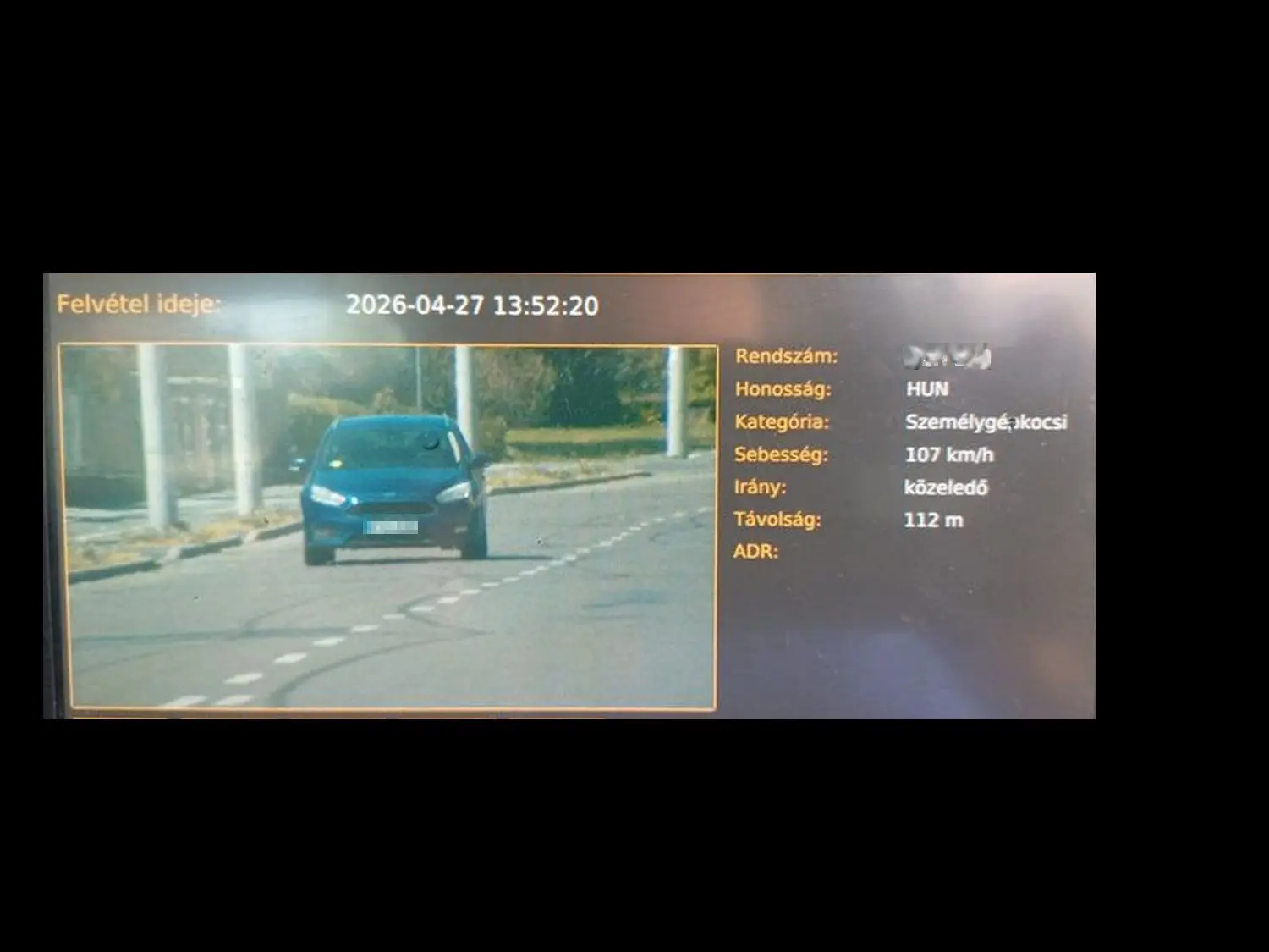 107 km/órával fotózta le a traffi a Ford vezetőjét Salgótarjában! A büntetés sem maradt el!